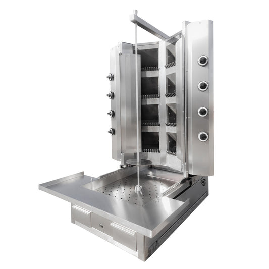 NASU 8 burner lava rock doner kebab machine with bottom motor